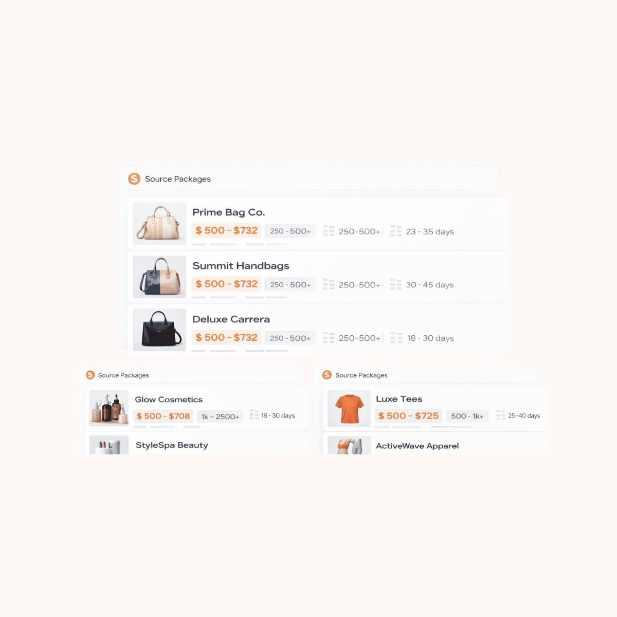 Explore sourcing hub - source packages overview