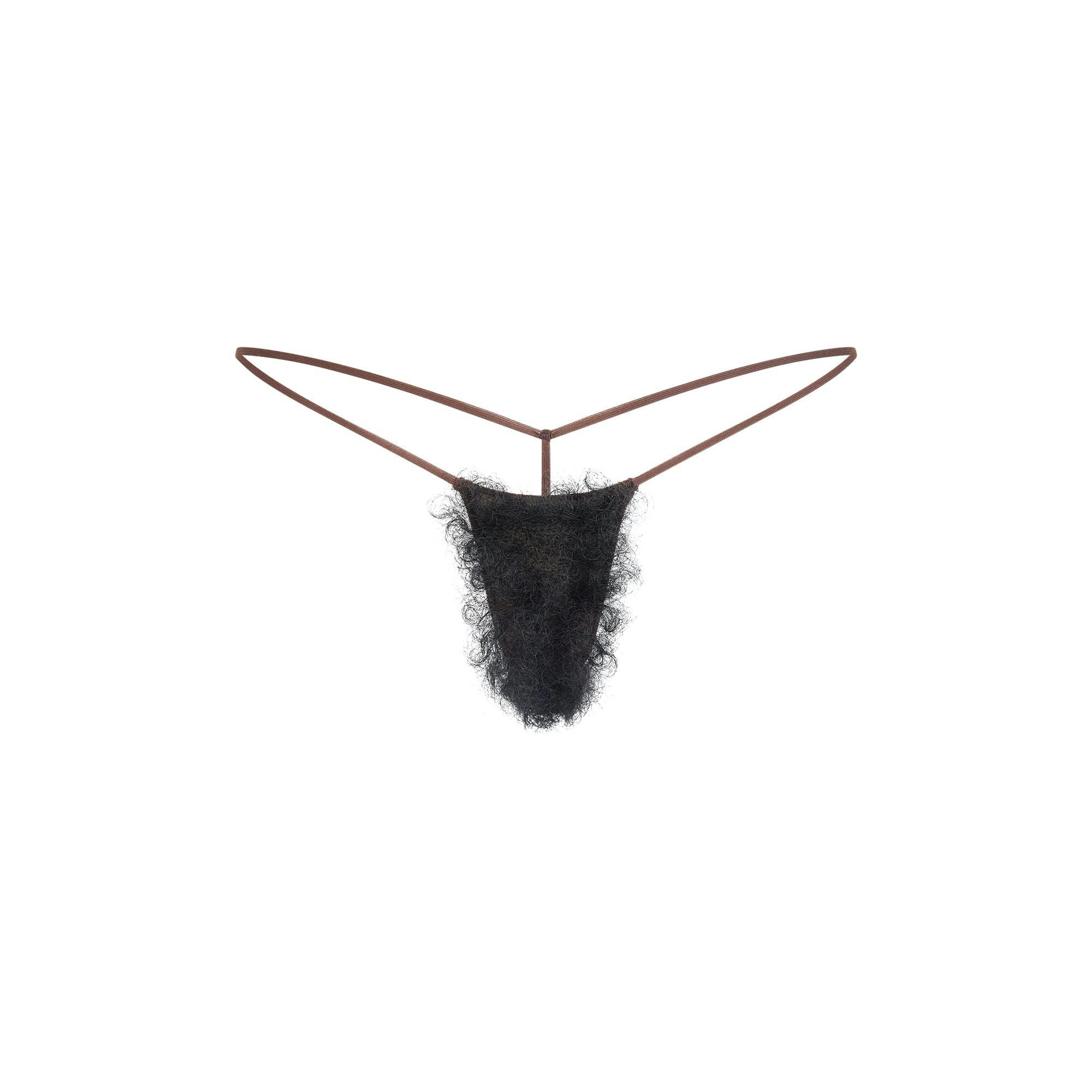 Faux Hair Micro String Thong