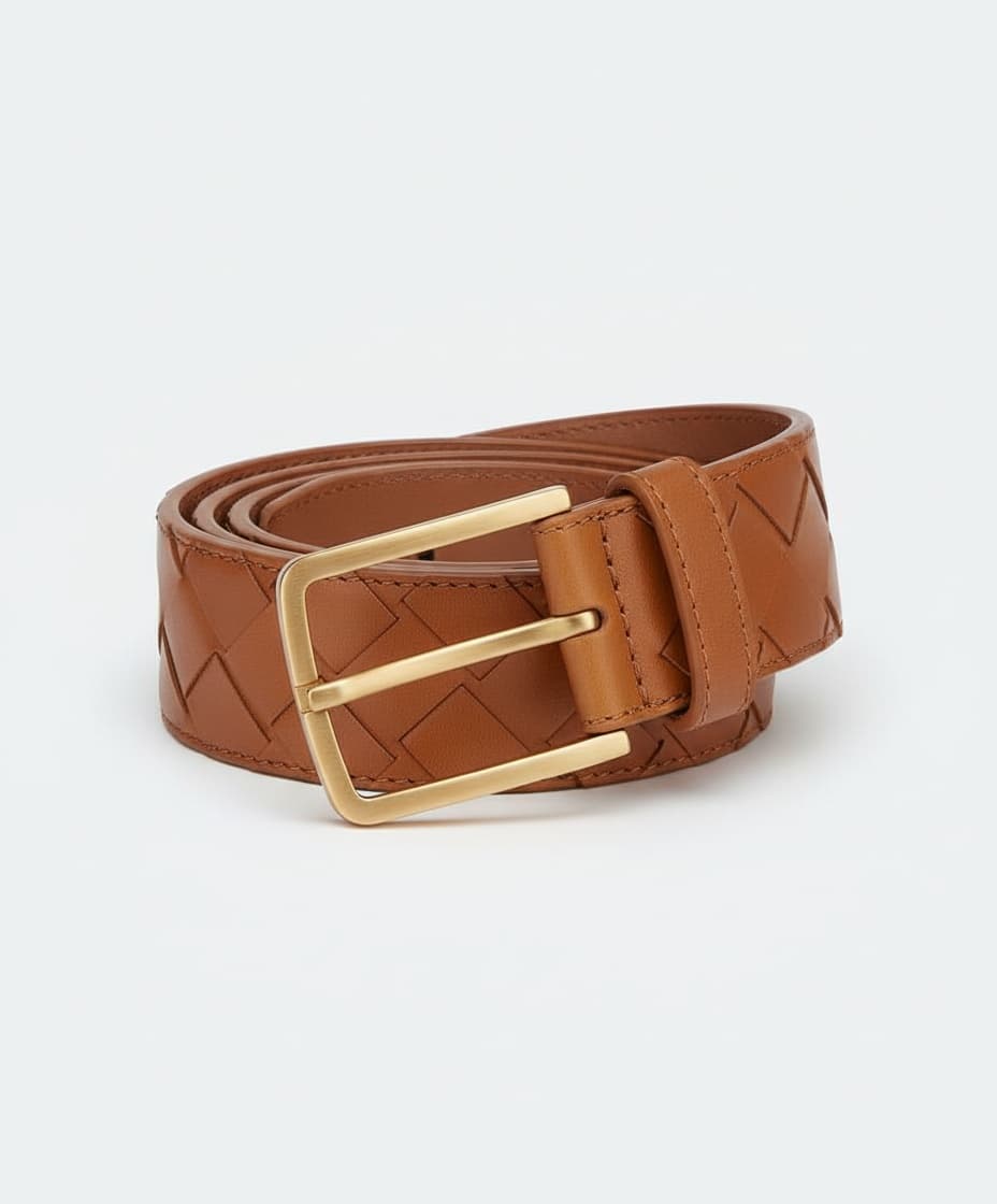 Intrecciato Woven Leather Belt
