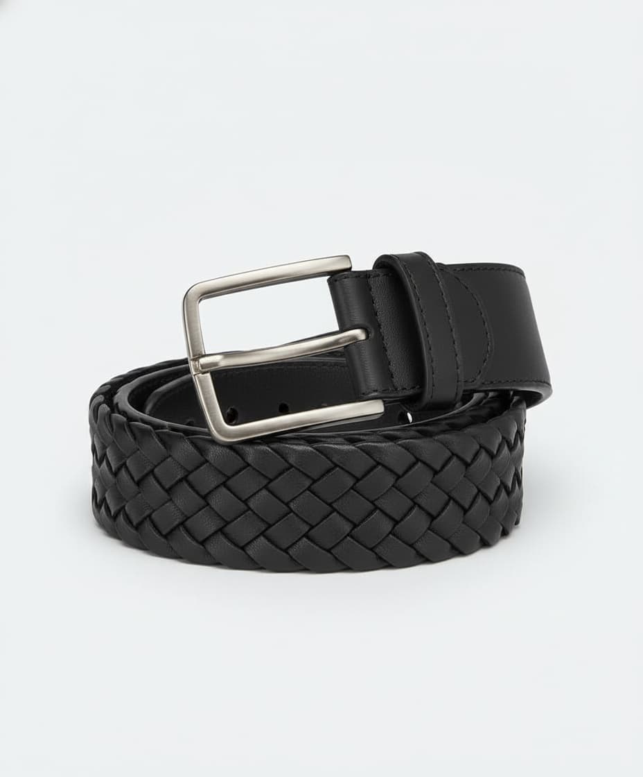 Intrecciato Woven Leather Belt