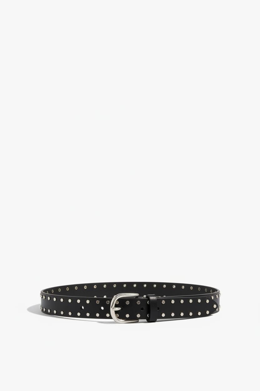 Zap Studded Leather Belt