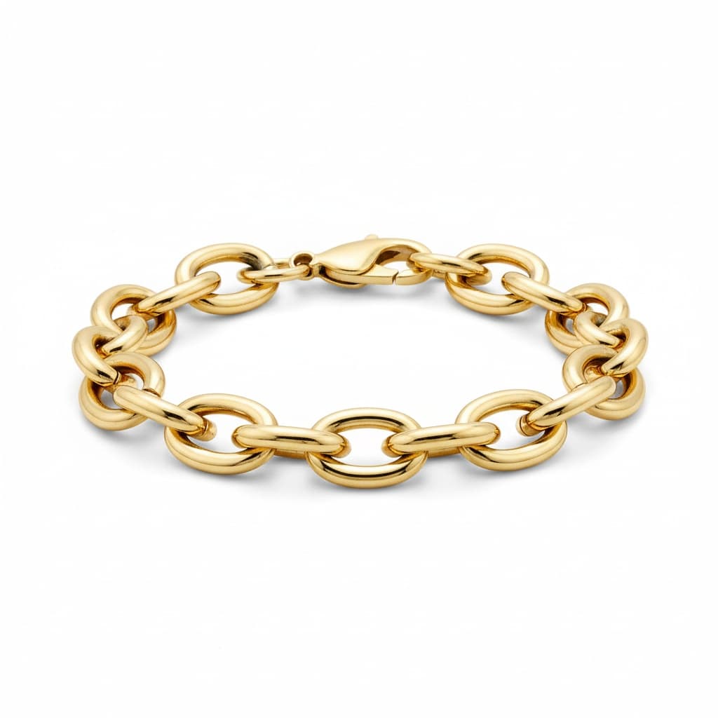 Large Long Link Charm Bracelet