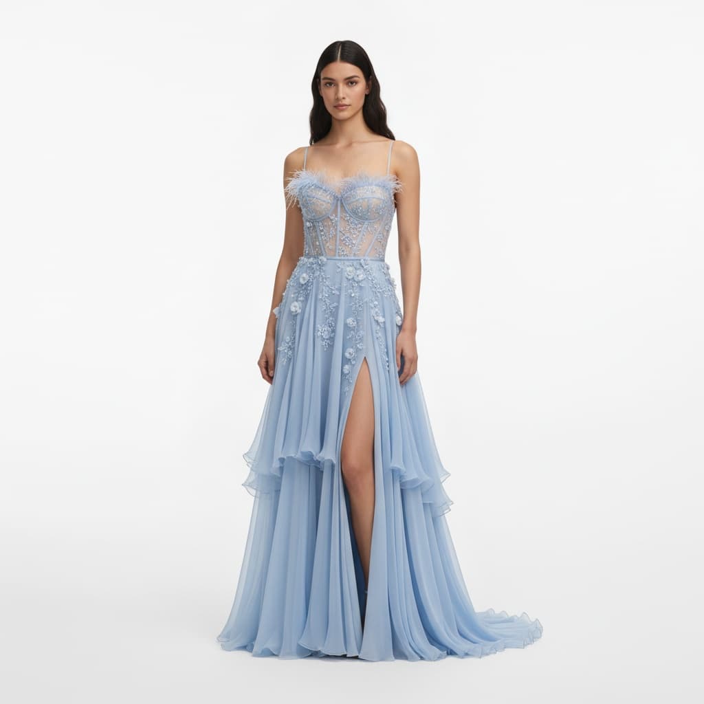 Lace and Georgette Gowns