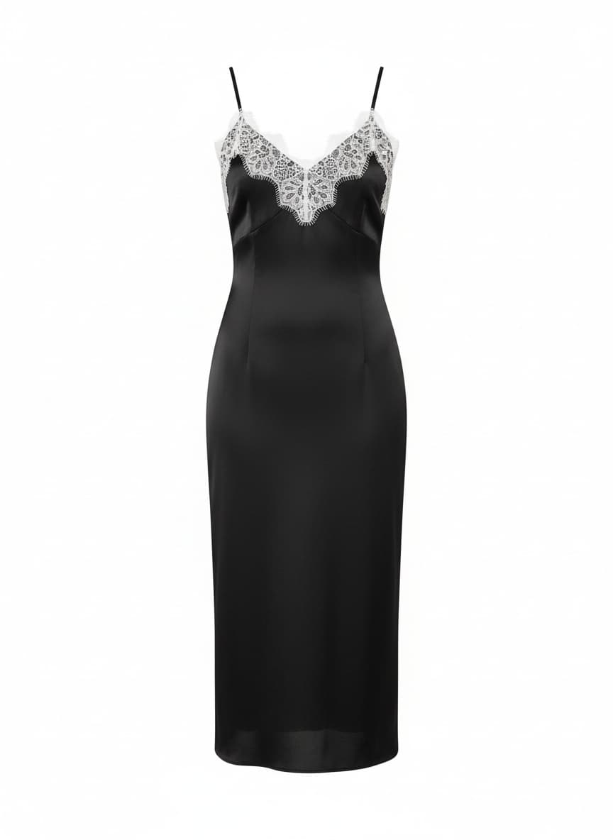 Nadia Lace-Trimmed Midi-Dress