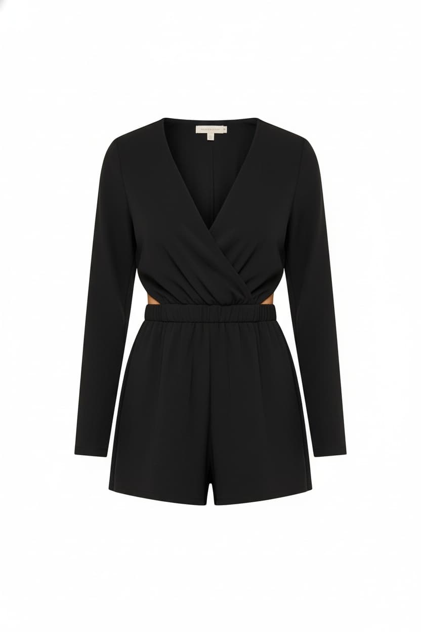 Ahead of the Trend Black Long Sleeve Blazer Romper