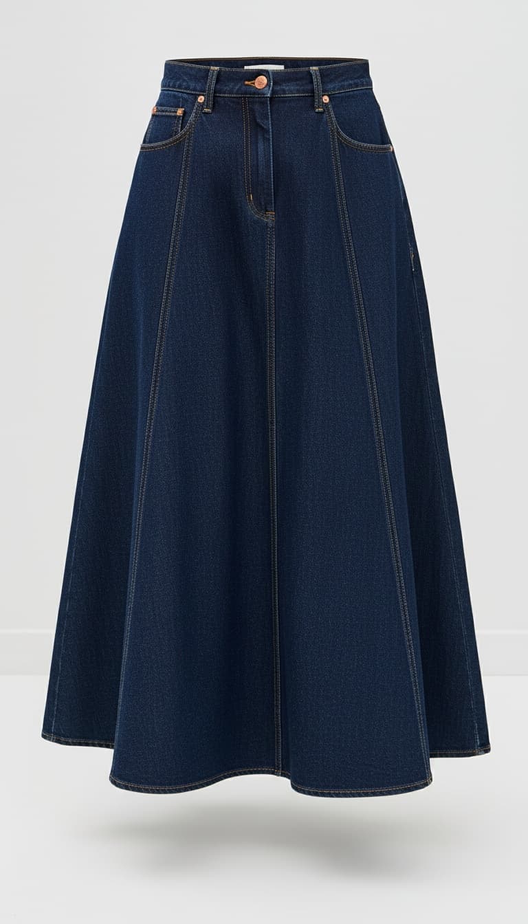 Denim Midi Skirt