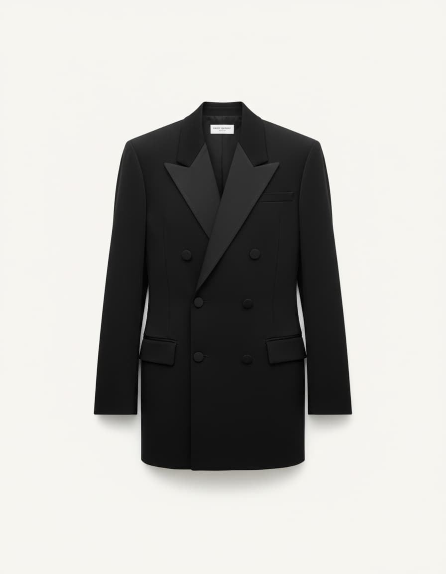 Double-Breasted Jacket in Grain de Poudre