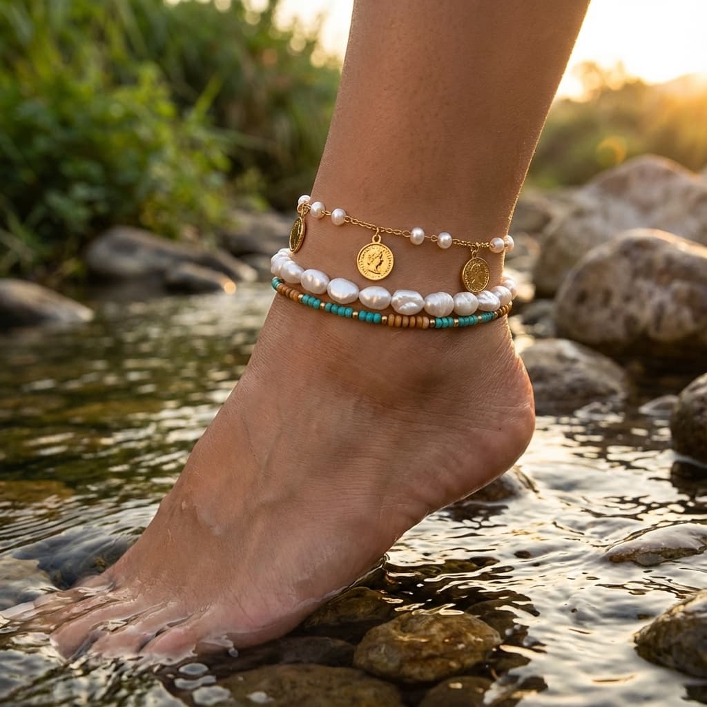 Beaded & Pearl Anklets