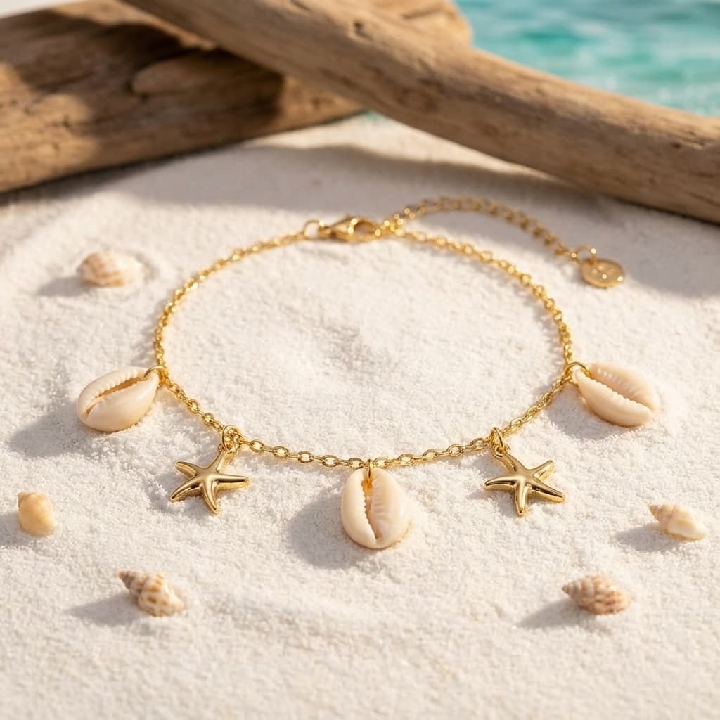 Sea-Inspired Charms Anklets