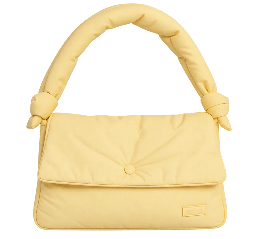 Yellow puffer bag